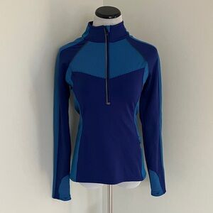 Athleta Blue and Teal Half Zip Sweatshirt